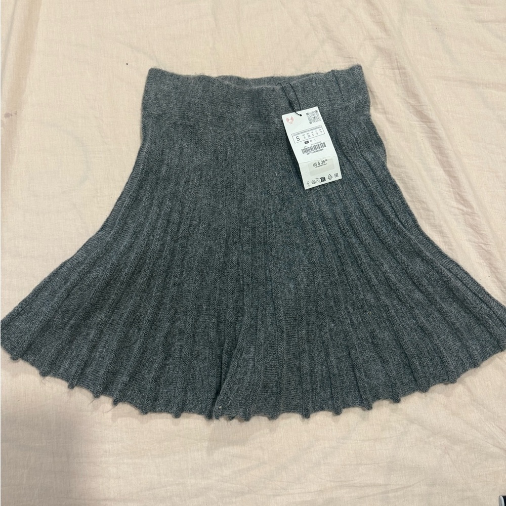 Zara Charcoal Knit Mini Skirt